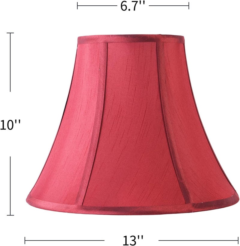 JERHOUS 2 Pcs Red Lamp Shades vintage Bell lamp shade 6.7``Top x 13``Bottom x 10``High(Spider) Medium Lampshade for Table & Bedside Lamp - Image 2